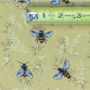 JoAnn Bee Honeybee Cotton Fabric Yellow Quilting Craft Sewing 2 Yards 72x46
